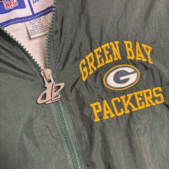Vintage Green Bay Packers Jacket Logo Athletic Youth Large (14-16) Windbreaker - Picture 4 of 9